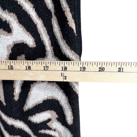Chicos Maggie Duster Womens Small Black Tan Zebra Open Sweater Vest Lightweight - Picture 7 of 16